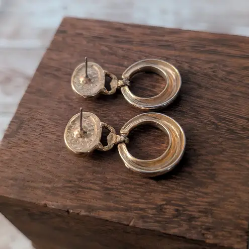 Vintage Stud Earrings Statement Gold Tone & Faux Pearl Stylish