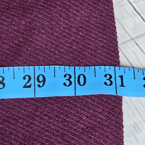 Laura Ashley Vintage Burgundy Herringbone Wool Blend Button Front Long Over Coat