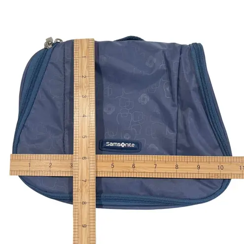 Samsonite Blue Toiletries Zipper Bag 10.5" x 8" x 4" Triple Bottle Holder Travel