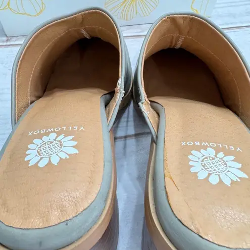 Yellow Box Marylou Light Gray Block Heel Mules Size 9.5 NEW