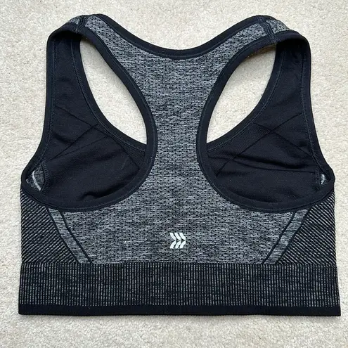 All In Motion : Gray and Black RacerBack Compression Sports Bra