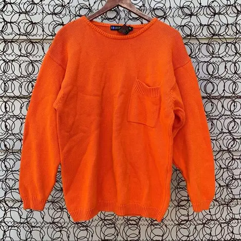 Vintage 80s IB Diffusion’s bright orange crewneck sweater Size L