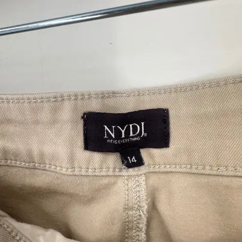 NYDJ Briella Straight Leg Lift Tuck Technology Jeans Shorts 11" Beige Size 14 - Image 5