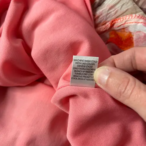 Chiffon Floral Skirt L Flowy Orange Red Pull On Fairy Boho Bright Romantic Y2K Size L