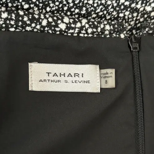 Tahari Skirt Womens 8 Black White Marled Pencil Casual Business Office Preppy