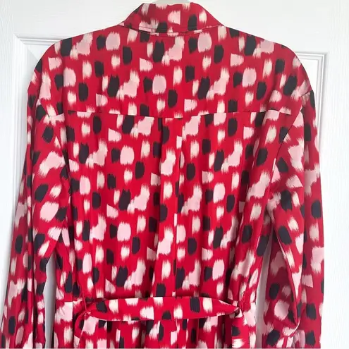 Piazza Sempione Made In Italy FR 46 (US 10) Paint Dash-Print Belted Shirt Dress