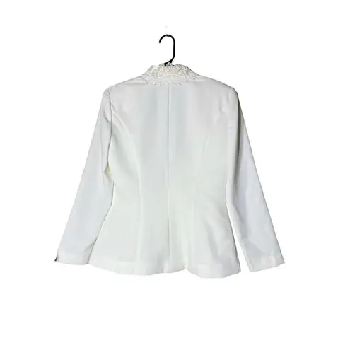 Vintage Cachet White Beaded Blazer Size 8