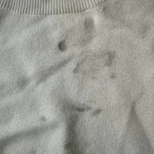 Anthropologie NWT  large White Cropped Twist Sweater pallet dust - Image 4