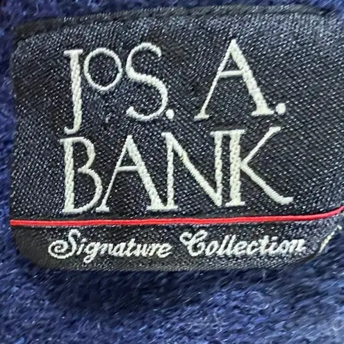 Vintage 90s Jos A Bank Merino Wool Sweater V Neck Fitted Long Sleeve Navy S/ M Blue