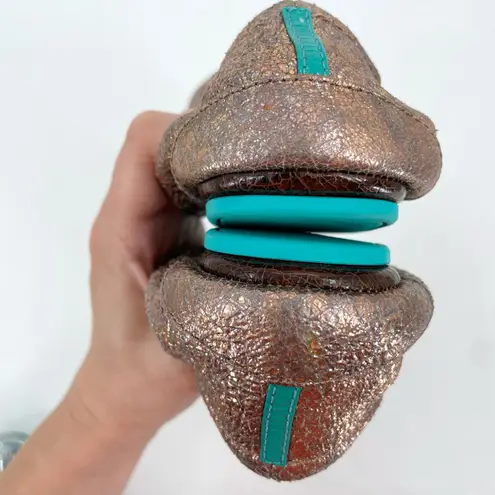 Tieks Lovestruck Flats Gold Copper Bronze Super Sparkle Crackle Shoes Size 8