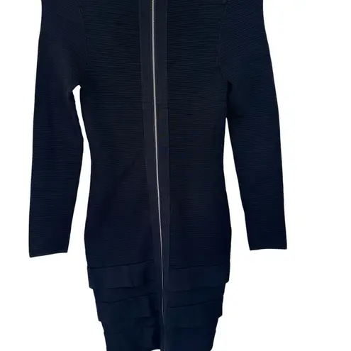 Rolo & Ale Bodycon Midi Black Stretch Long Sleeve Full Back Zip Party Holiday