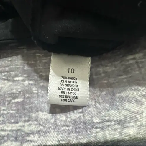 Roz & Ali Black Dress Pant with Leopard Accent