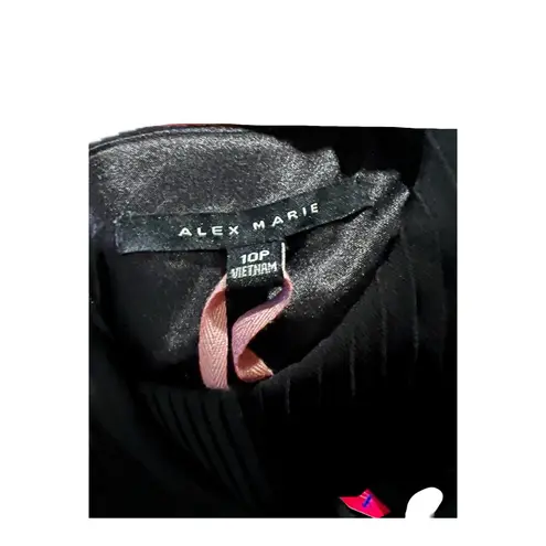 Alex Marie NWT Midnight Fantasy Pleated Sleeveless 3D Flower Hem Dress. …