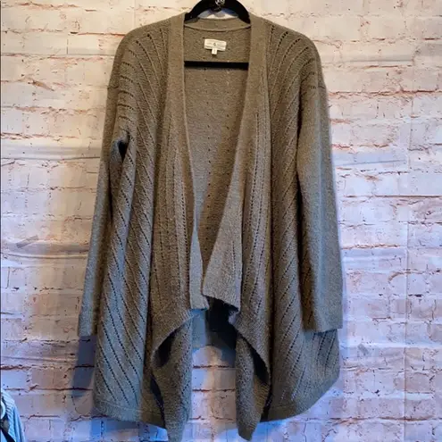 Lou & grey  open drape cardigan wool blend green