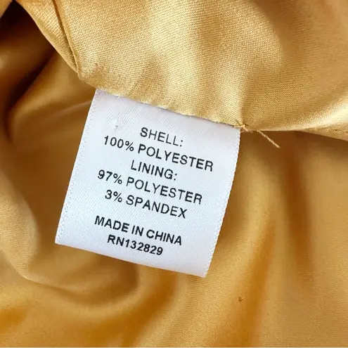 Camila Coelho Marcia Top Gold Tropical Metallic Resort Party Blouse Size S