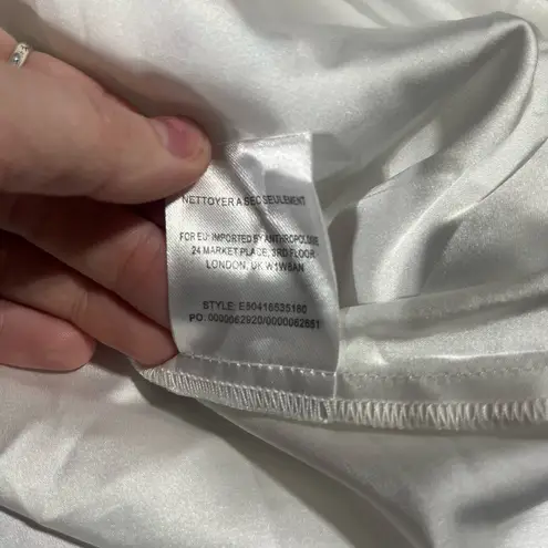 Maeve Anthropologie White Shimmer Floral Dress; 2P Women’s