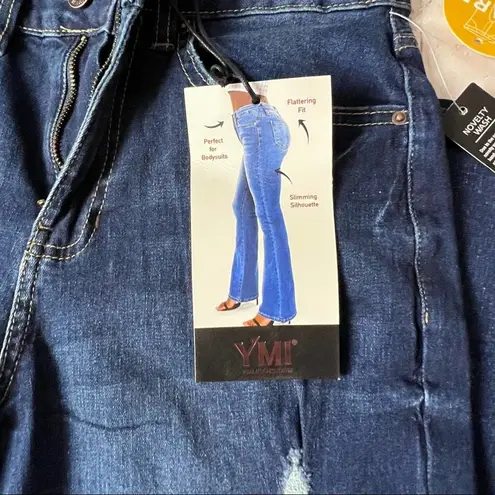 Ymi Womens Junior Style Blue Flare Leg Denim Sz 7/28 NWT