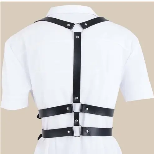 Harness Black Underbust Suspender Double Belt New