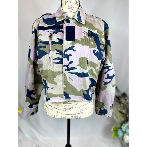 Zadig & Voltaire Cropped Camouflage Print Denim Jacket M