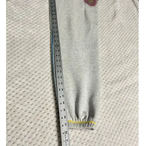 By Samii Ryan Smiley Rainbow Sweatpants Women's Small Gray Elastic Waist Printed