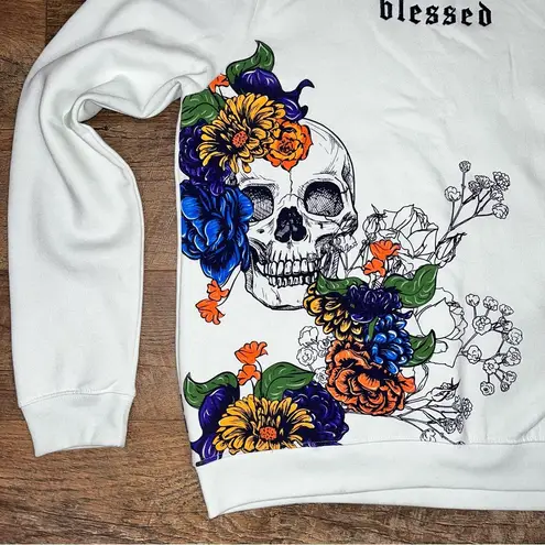 NWT Blind Rooster Embroided Blessed Crewneck Sweatshirt Size L