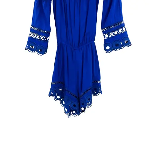 Ramy Brook Ramy Brook Markos Romper Cotton Swim Cover-Up Cobalt Royal Blue Size XS