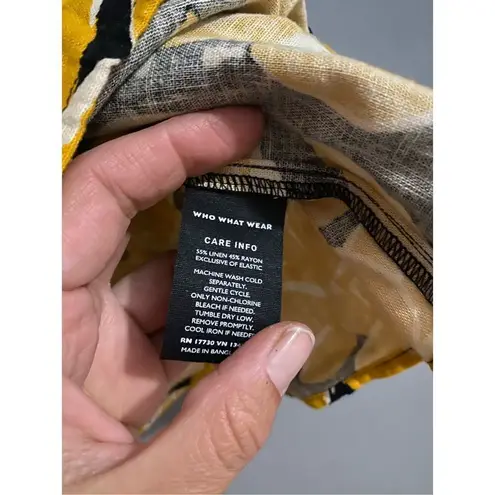 Who What Wear  Peplum Linen Ruffle Sleeveless Gathered Back Top Large NWOT