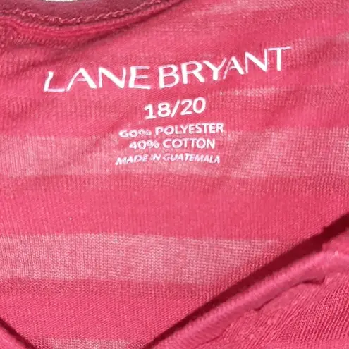 Lane Bryant NWOT  Red Long Sleeve Knit Top w/Burnout Stripes