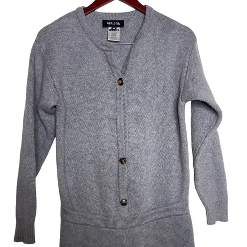 SEROYA Ser.O.Ya Grey Knitted Cashmere Wool WREN JUMPSUIT Sz M Gray Size M