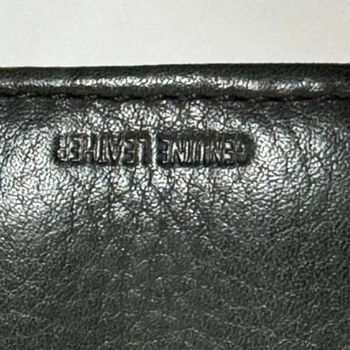 Fossil Vintage  Black Leather Snap Wallet Zipper Coin Pocket with Back Pouch