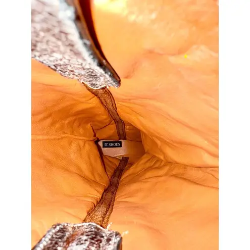 It Shoes Metallic Leather Pull On Knee Length Western Boots Silver Women 40 / 10