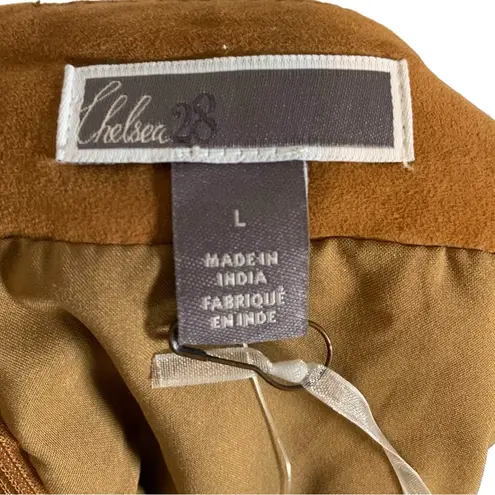 Chelsea28 Suede Leather Faux Wrap Mini Skirt Size Large NWT