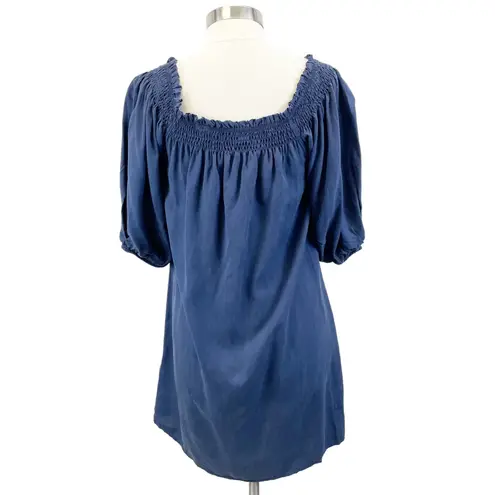 Superdry Womens US 8 Chambray Denim Off Shoulder Mini Dress Short Sleeve Boho