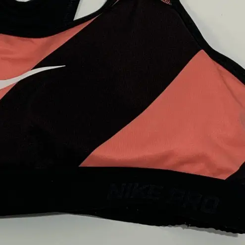 Nike  Pro Dri-Fit Women's Black Colorblock Stripes Racer Back Sports Bra Small