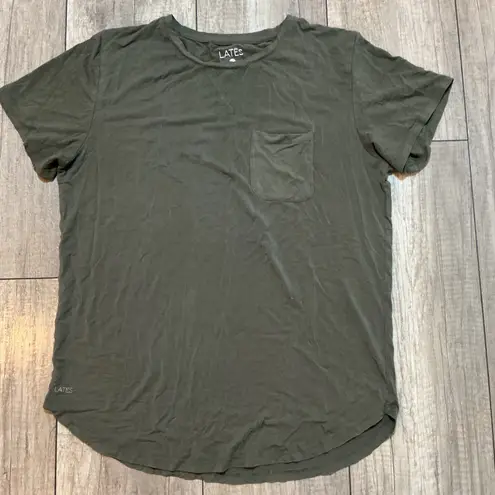 LATES Lounge Set Women's Size L Olive Green Shirt & Pants Casual Comfy Size L