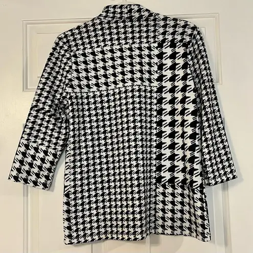 Tribal Women’s Houndstooth Mock Turtleneck 3/4 Sleeve Medium Black