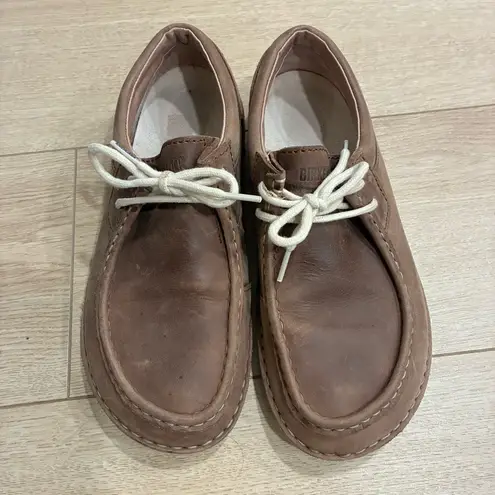 Birkenstock  Women’s Pasadena Leather Brown Moccasin Lace Up Shoe Size 40/9-9.5