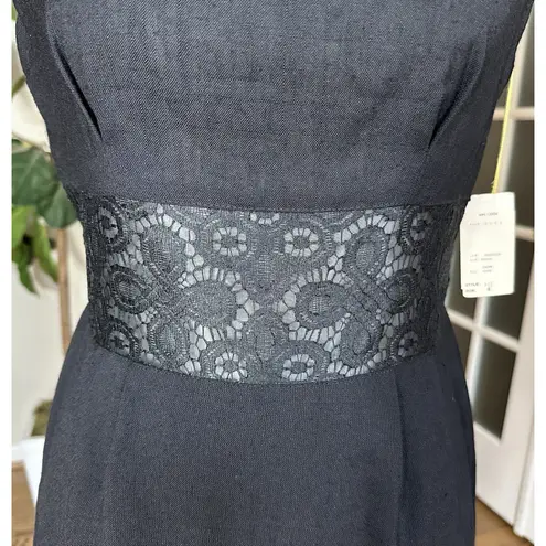 NWT Howard Wolf Black Sheath Dress Sz 8 Lace Waist Vintage Made USA Elegant