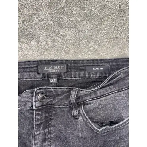 Judy Blue Jeans Womens Size 13/31 Capri Fit Black Denim Mid Rise Cropped Stretch