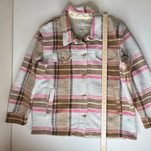 Joie Plaid Button Front Shacket Size Large Wool Blend Fall Streetwear Trendy - Image 9