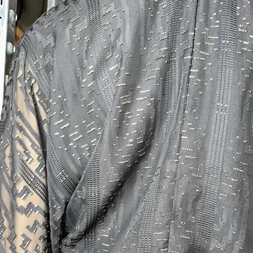 Karina Grimaldi Women's Black & Gold Size L Smocked Waist Long Sleeve