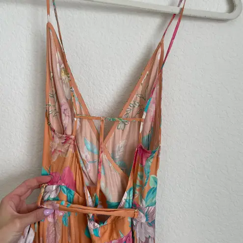 Majorelle Revolve Floral Satin Wrap Maxi Dress