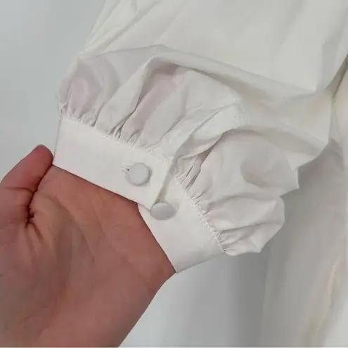 Hunter Bell NWT  Noah Mini Dress White Collar‎ Puff Sleeve Relaxed Shift