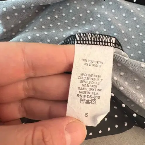 Veronica M short ruched sleeves black and white polka dot wrap dress size small