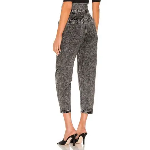 BLANK NYC  When In Rome high-rise paperbag denim jeans in black acid wash