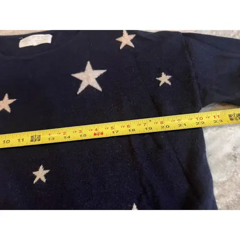 FatFace Jumper Womens UK 16 US 12 Blue Star CrewNeck Pullover Wool Cashmere Blnd