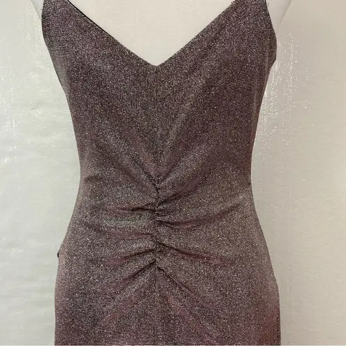 Honey and Rosie  Dress Size Medium‎ Asymmetrical Silver Pink Metallic Shimmer