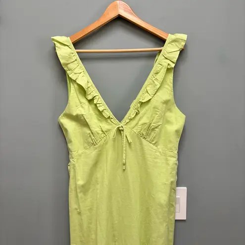 Rhythm Mila Ruffle Maxi Dress in Matcha Green Size L