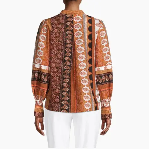 NWT Kobi Halperin Amy Printed Silk Blouse, Size L New w/Tag Retail $398 SOLD OUT Size L