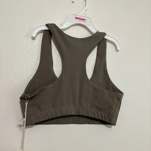 Mate the Label Organic Stretch Sports Bra Tan Pebble NWOT